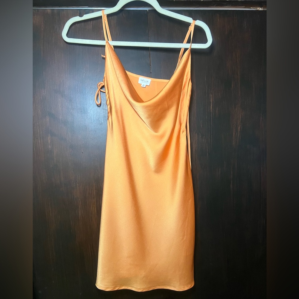 Le Lis Orange satin mini dress - small
